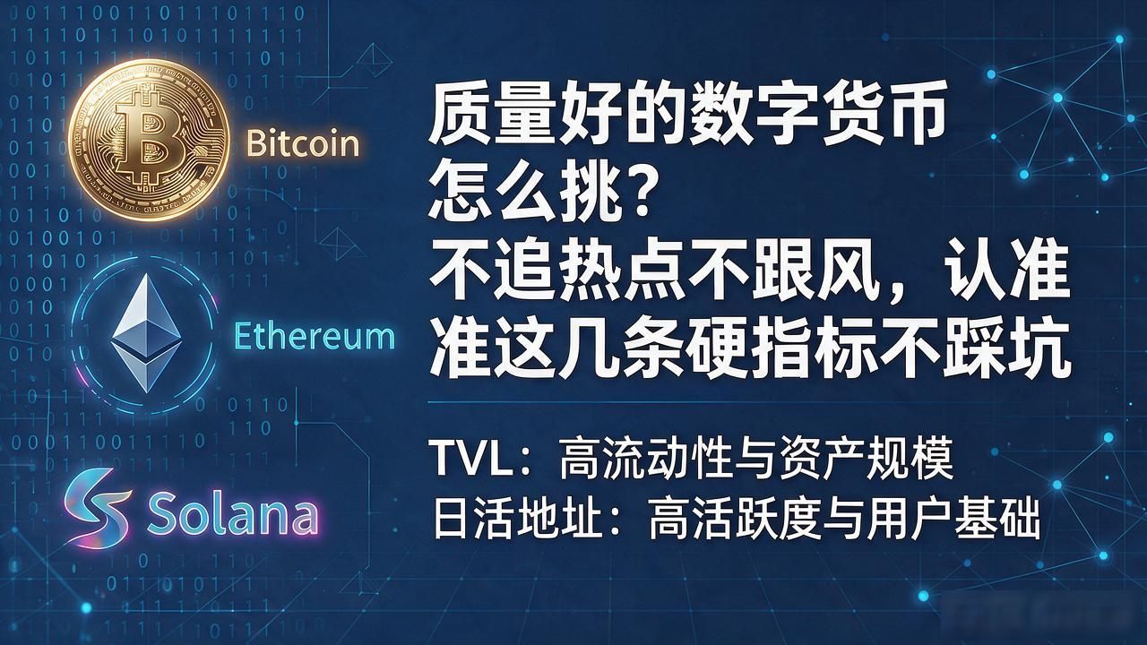质量好的数字货币怎么挑？不追热点不跟风，认准这几条硬指标���踩坑