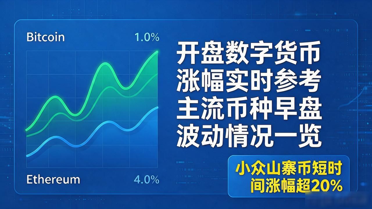 开盘数字货币涨幅实时参考 主流币种早盘波动情况一览
