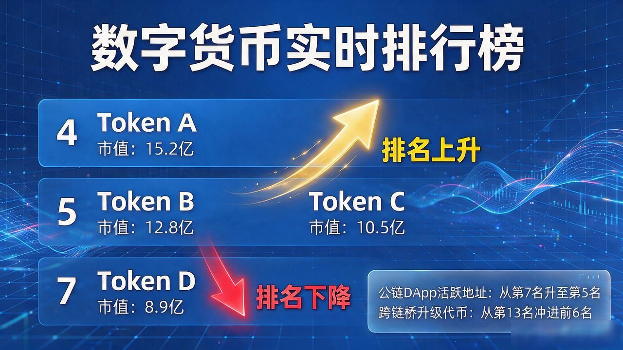 数字货币排名第几名了？2026最新榜单出炉，它悄悄爬了两位
