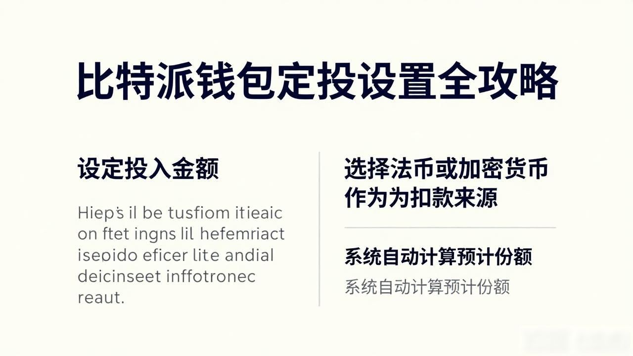 加密货币市场定投策略_如何在比特派钱包上设置定投?_比特派钱包定投功能