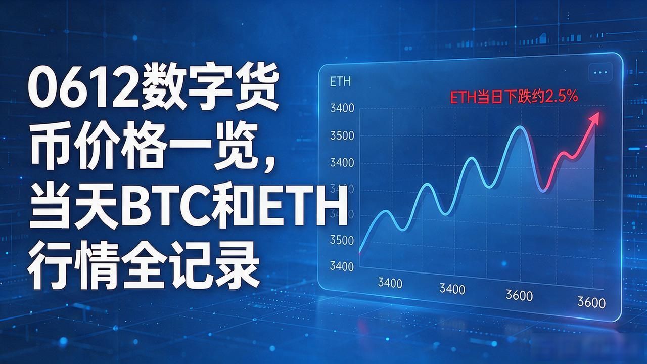 0612数字货币价格一览，当天BTC和ETH行情全记录